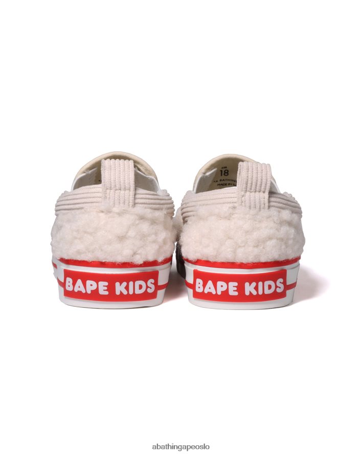 baby milo boa slip ons 6XV6201523 hvit A Bathing Ape barn