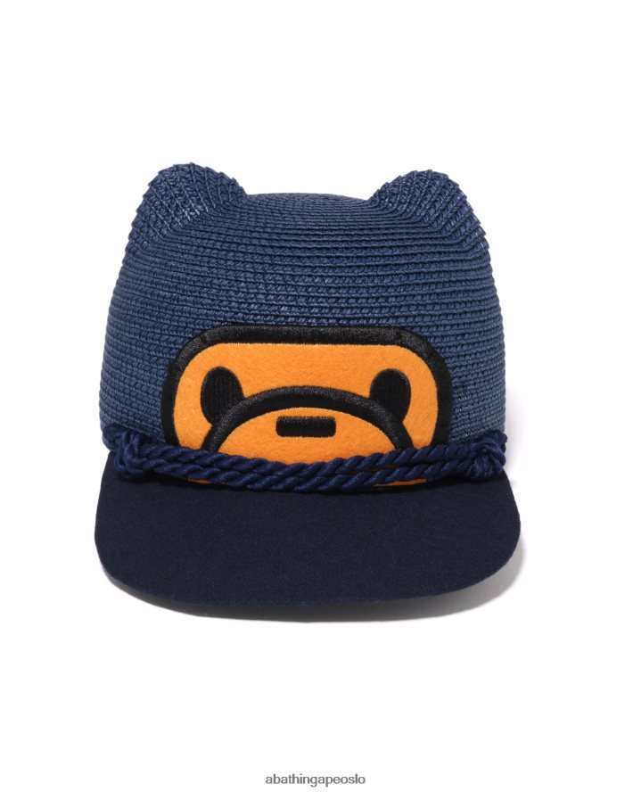 baby milo bladhette 6XV6201706 marineblå A Bathing Ape barn