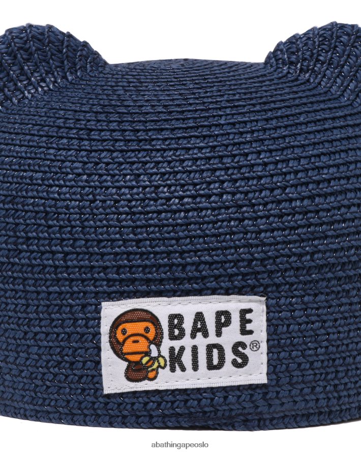 baby milo bladhette 6XV6201706 marineblå A Bathing Ape barn