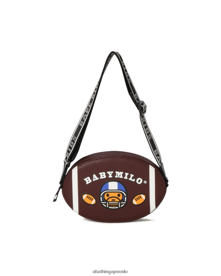 baby milo fotball skulderveske 6XV6201586 brun A Bathing Ape barn