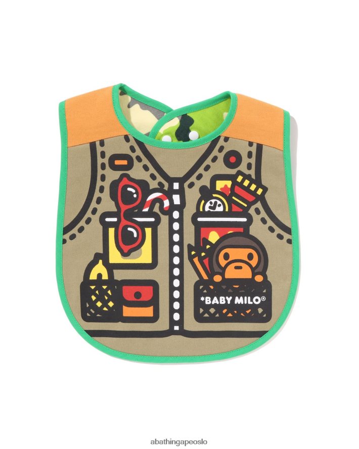 woodland camo baby milo fiskevest print vendbar smekke 6XV6201381 militærgrønn A Bathing Ape barn