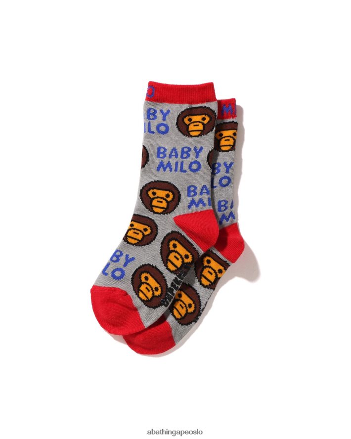 baby milo mønster sokker 6XV6201531 grå A Bathing Ape barn