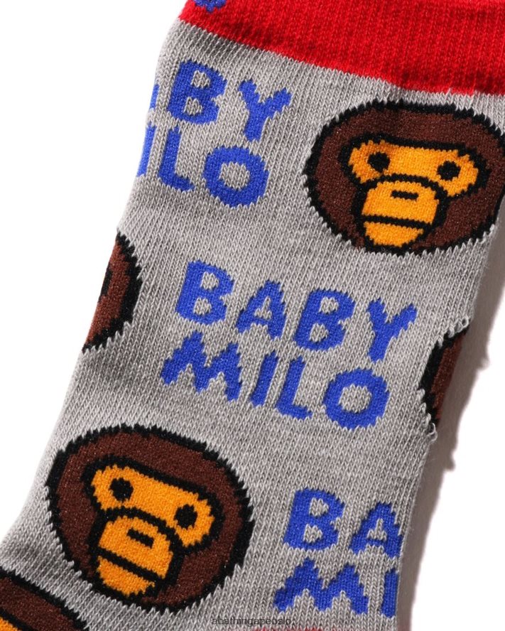 baby milo mønster sokker 6XV6201531 grå A Bathing Ape barn