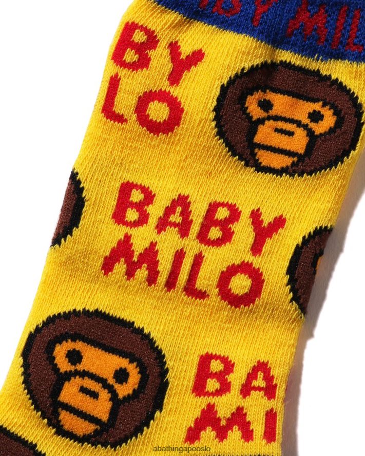 baby milo mønster sokker 6XV6201533 gul A Bathing Ape barn