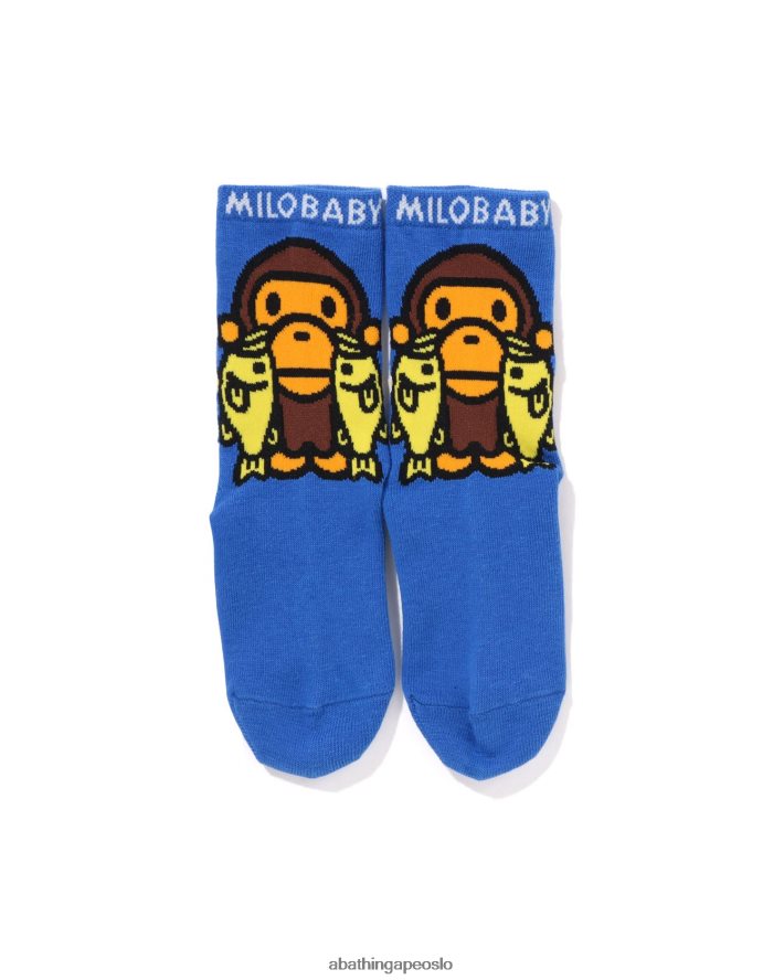 baby milo svarte basssokker 6XV6201389 blå A Bathing Ape barn