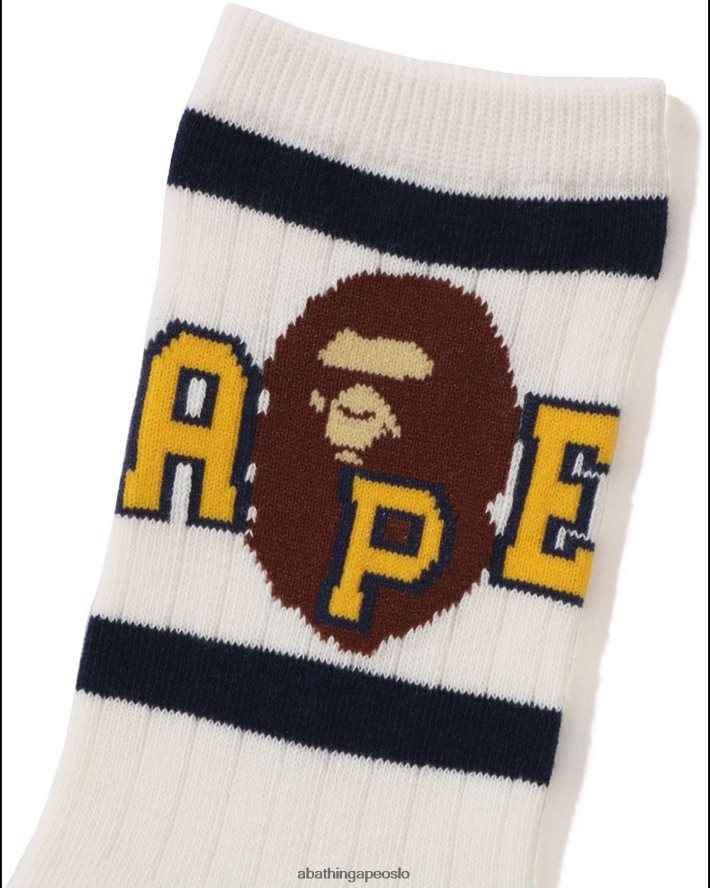 hodelinje ribbesokker 6XV6201441 hvit A Bathing Ape barn