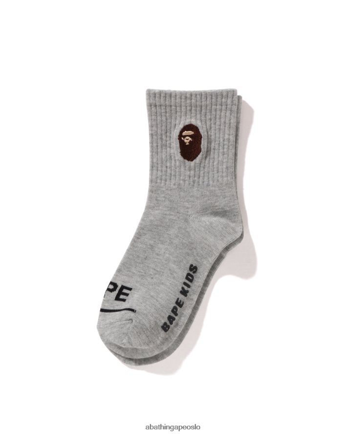 hoderibbede sokker 6XV6201679 grå A Bathing Ape barn