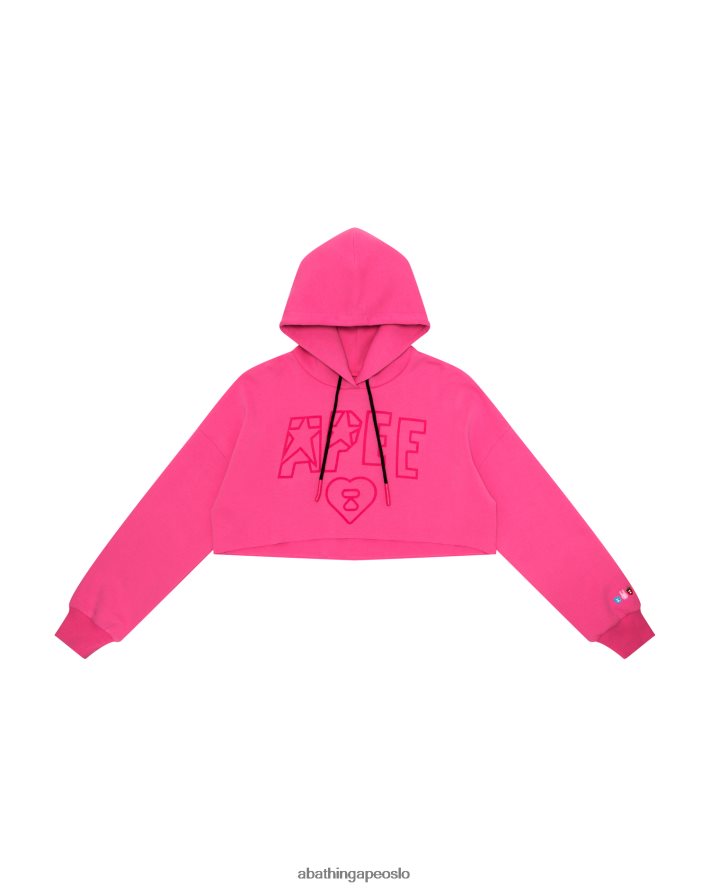 apee logo cropped hettegenser 6XV6201029 rosa A Bathing Ape kvinner