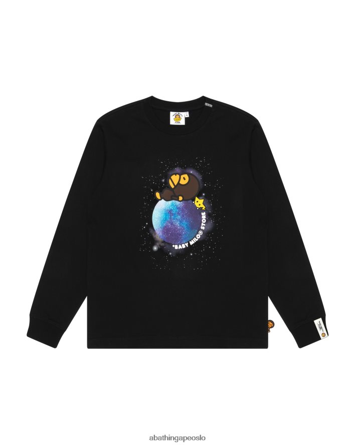 baby milo grafisk langermet t-skjorte 6XV620913 svart A Bathing Ape kvinner