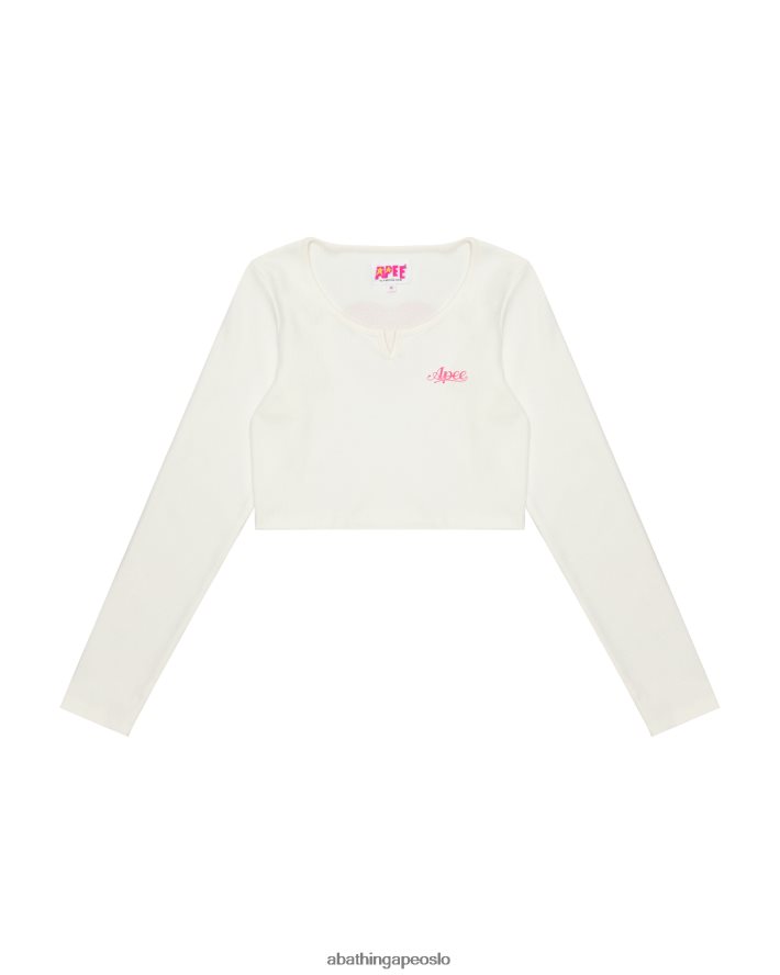 cropped slim cut topp 6XV6201035 hvit A Bathing Ape kvinner