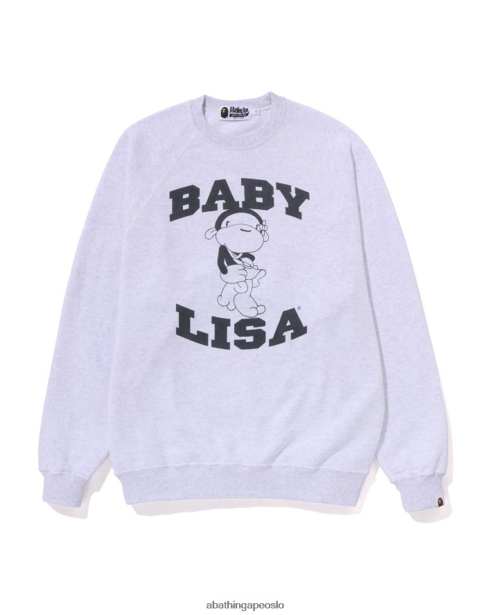 lisa oversized crewneck 6XV620780 grå A Bathing Ape kvinner