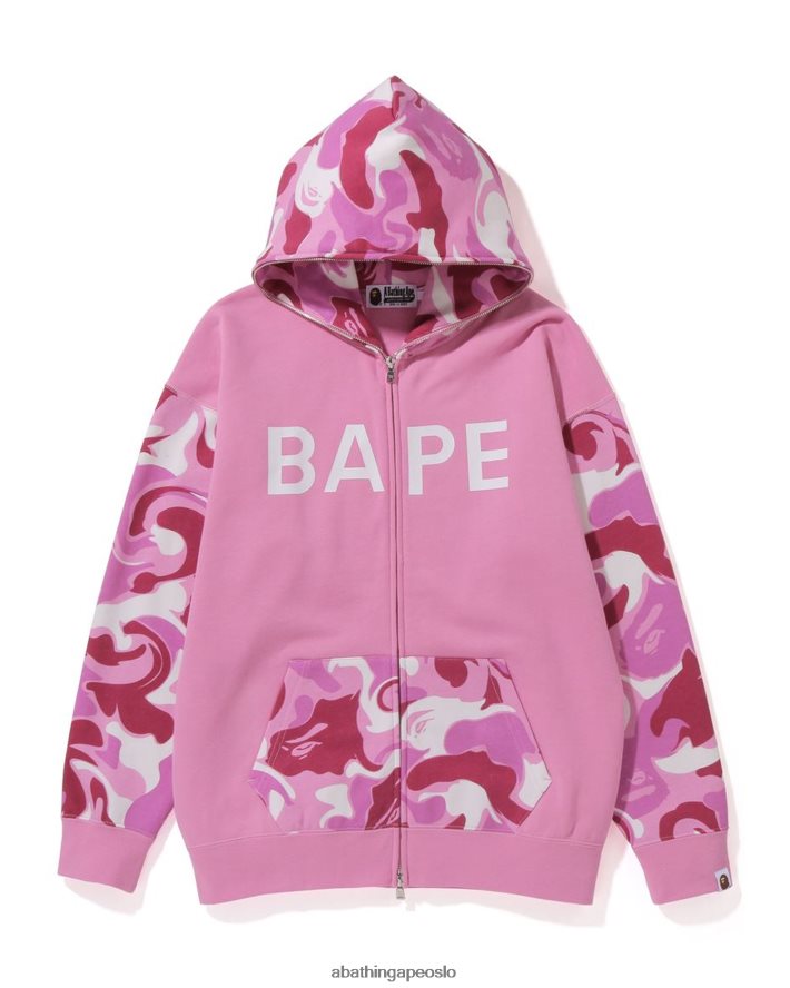 marmor camo oversized hettegenser med full glidelås 6XV6201013 rosa A Bathing Ape kvinner