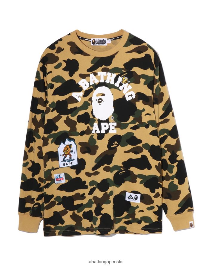 multi label 1. camo t-skjorte 6XV620920 gul A Bathing Ape kvinner