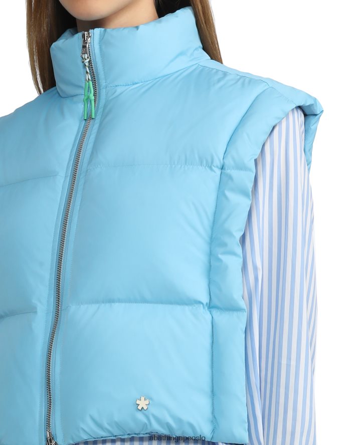 cropped polstret dunvest 6XV620794 blå A Bathing Ape kvinner