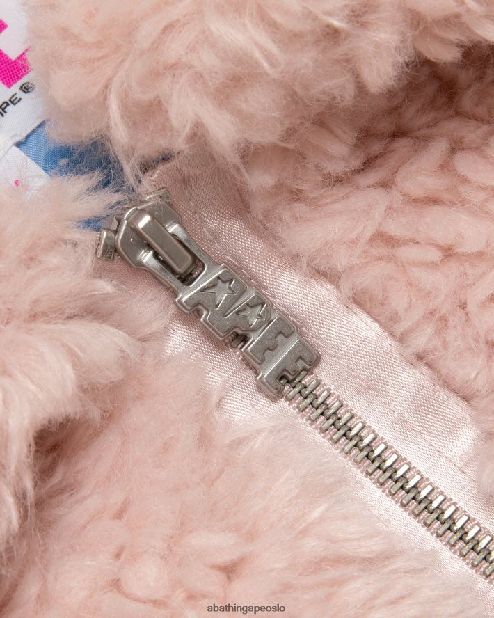 jakke i fuskepels 6XV6201054 rosa A Bathing Ape kvinner