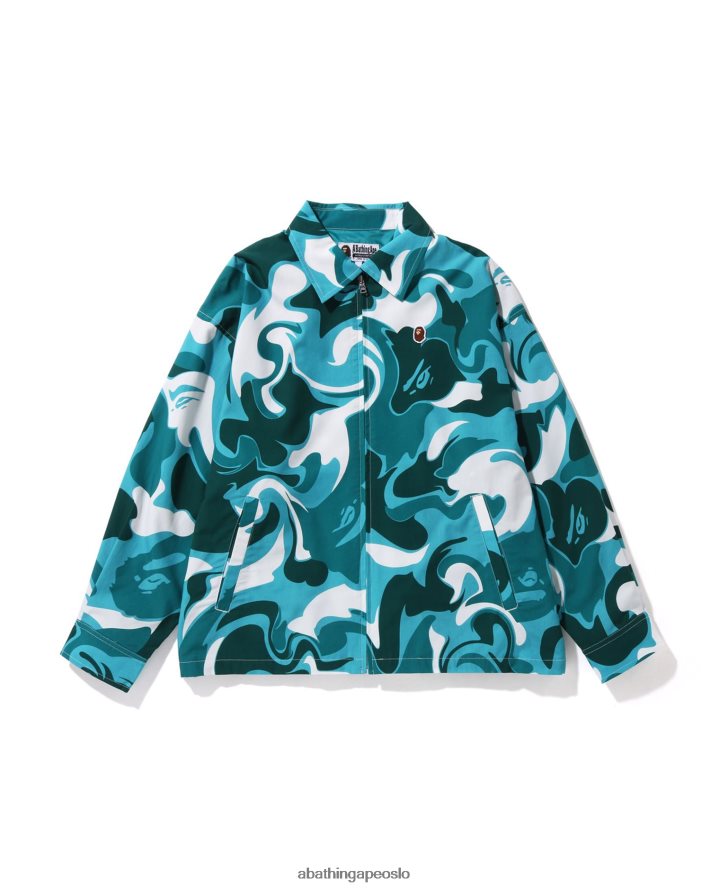marmor camo oversized jakke med glidelås 6XV6201021 mynte A Bathing Ape kvinner