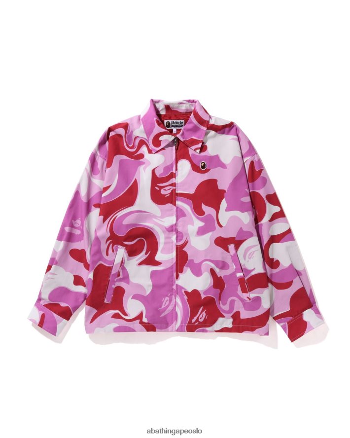 marmor camo oversized jakke med glidelås 6XV6201022 rosa A Bathing Ape kvinner