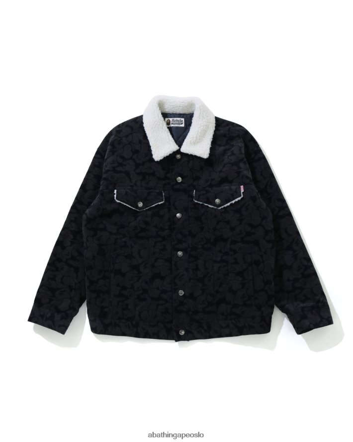 solid camo cordfløyel boa oversized jakke 6XV6201027 marineblå A Bathing Ape kvinner