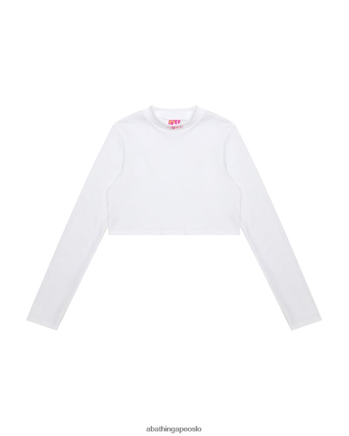 cropped turtle neck topp 6XV6201050 hvit A Bathing Ape kvinner