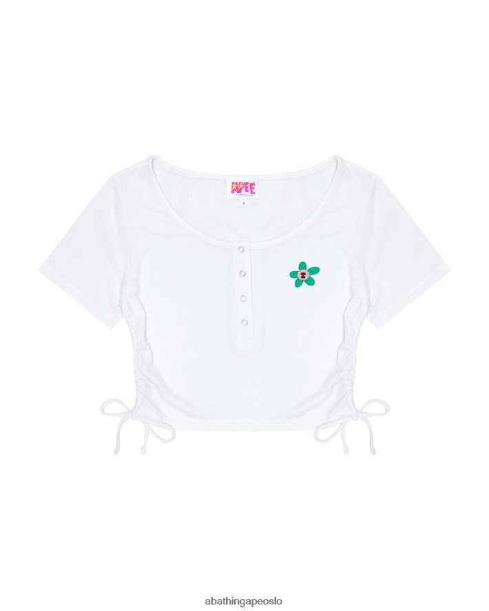 beskåret topp med snøring med logo 6XV620935 hvit A Bathing Ape kvinner