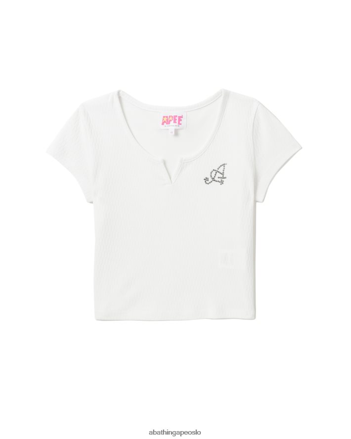 crop topp med v-hals 6XV620821 hvit A Bathing Ape kvinner