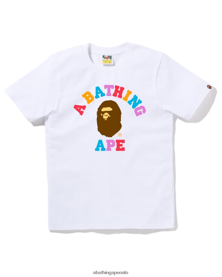 farger college-t-skjorte 6XV620783 hvit A Bathing Ape kvinner