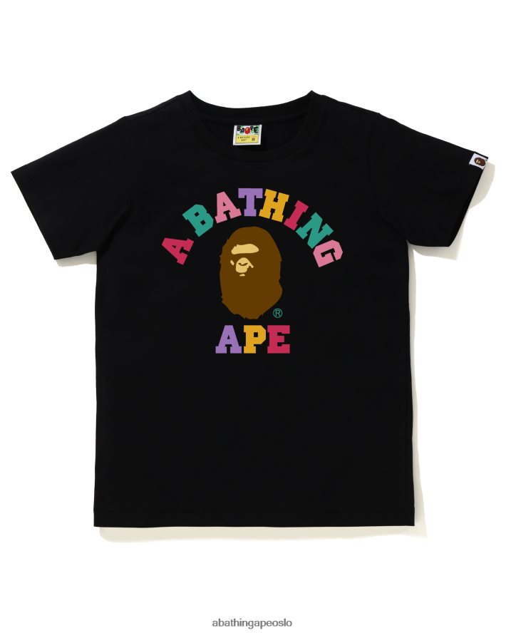 farger college-t-skjorte 6XV620981 svart A Bathing Ape kvinner