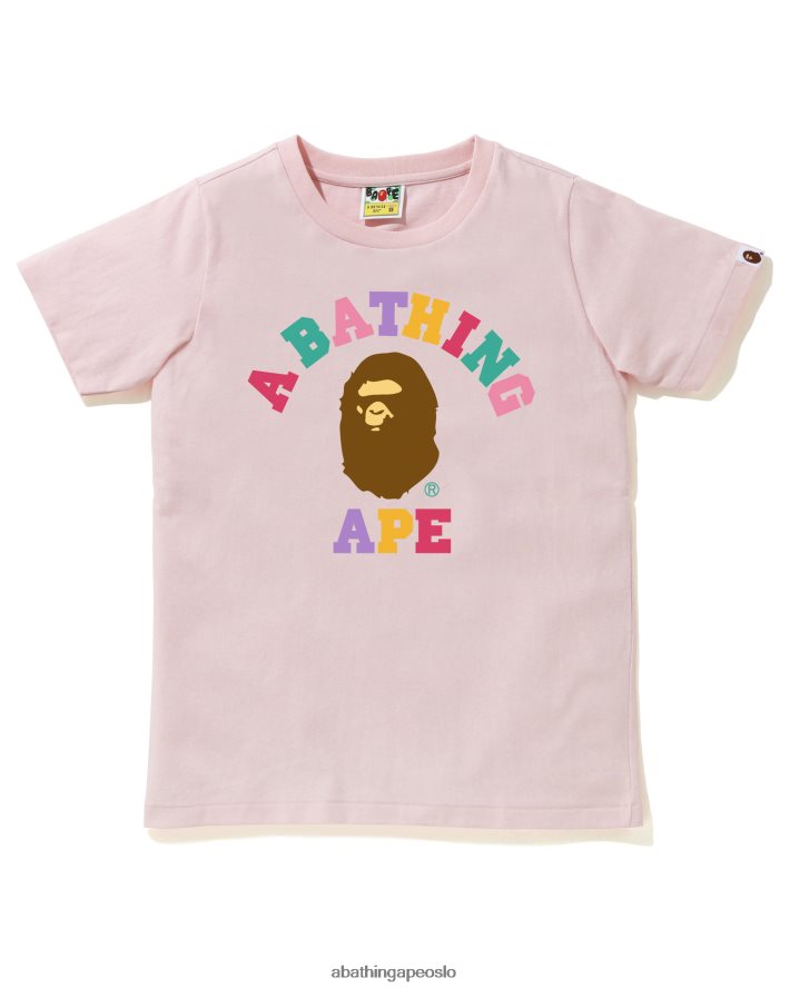 farger college-t-skjorte 6XV620983 rosa A Bathing Ape kvinner