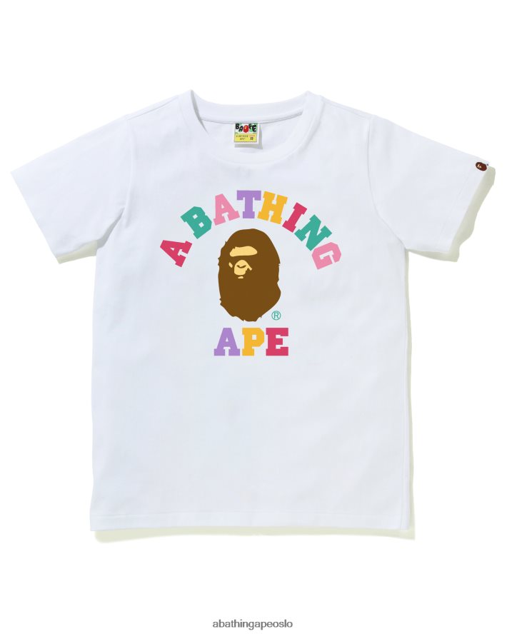 farger college-t-skjorte 6XV620984 hvit A Bathing Ape kvinner