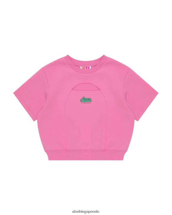 genser med beskåret logo 6XV620944 rosa A Bathing Ape kvinner