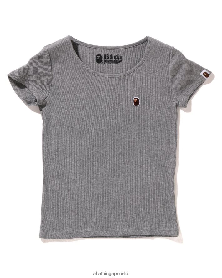 hode ett punkts rib tee 6XV620908 grå A Bathing Ape kvinner