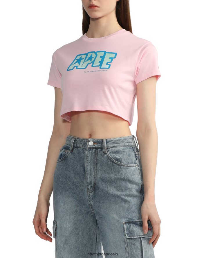 logo trykt crop-t-skjorte 6XV620798 rosa A Bathing Ape kvinner