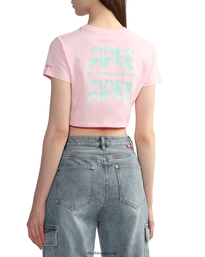 logo trykt crop-t-skjorte 6XV620798 rosa A Bathing Ape kvinner