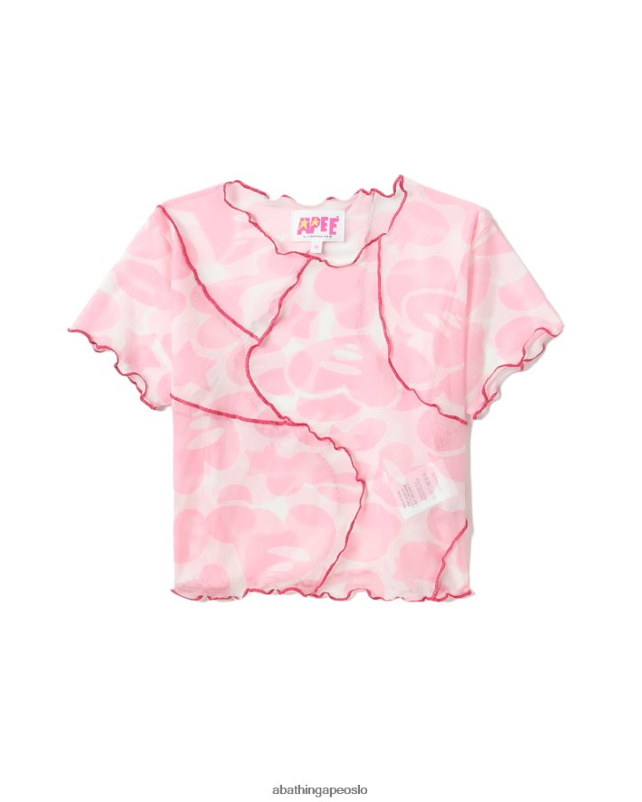 mønster netting crop top 6XV620819 rosa A Bathing Ape kvinner