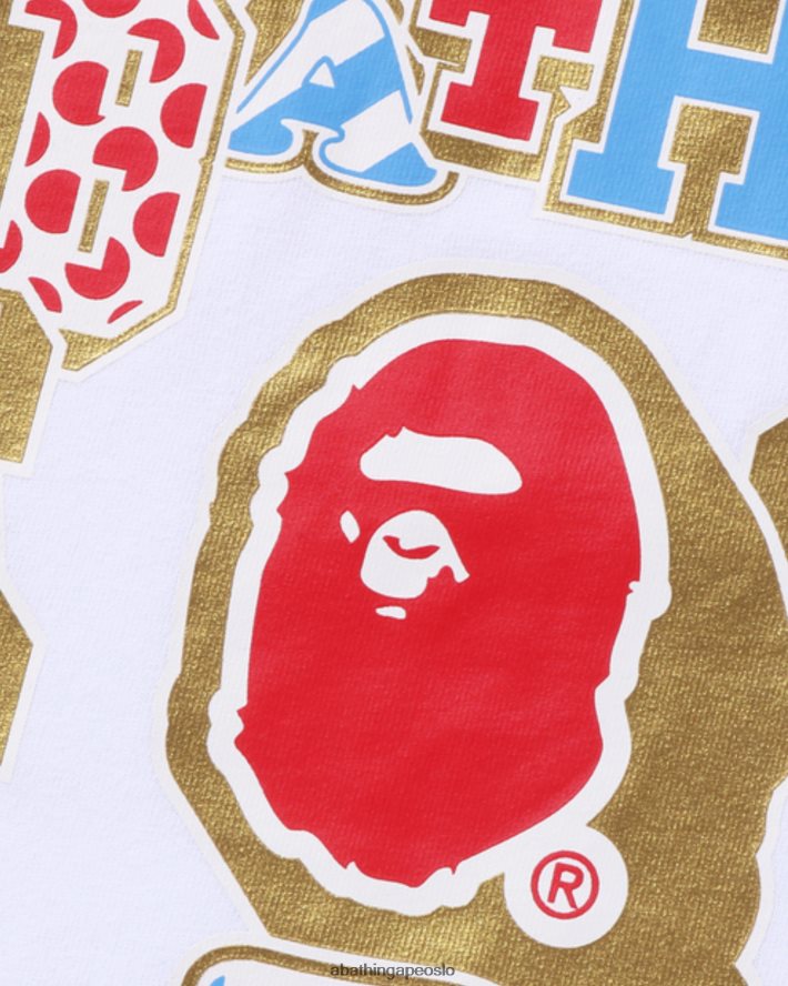 miks lappet college-t-skjorte 6XV6201010 hvit A Bathing Ape kvinner