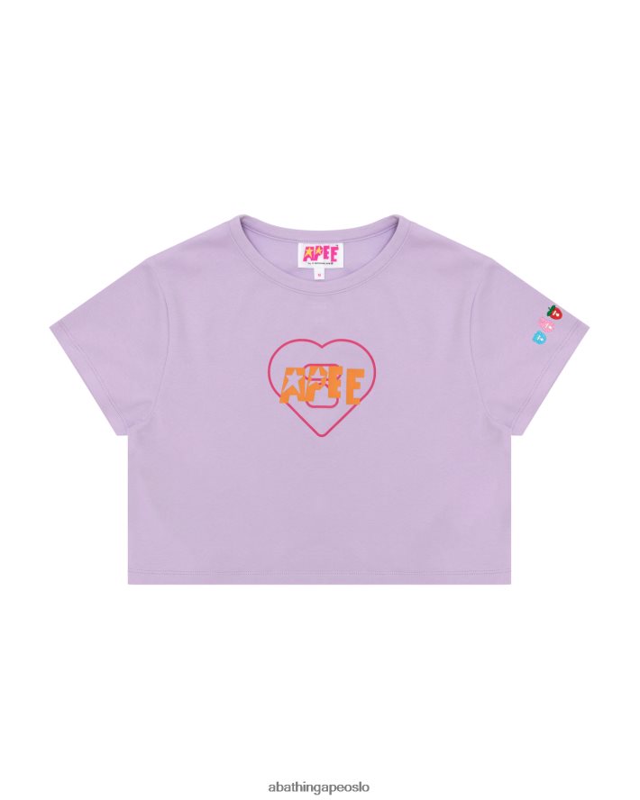 slank t-skjorte med logotrykt 6XV6201057 lilla A Bathing Ape kvinner