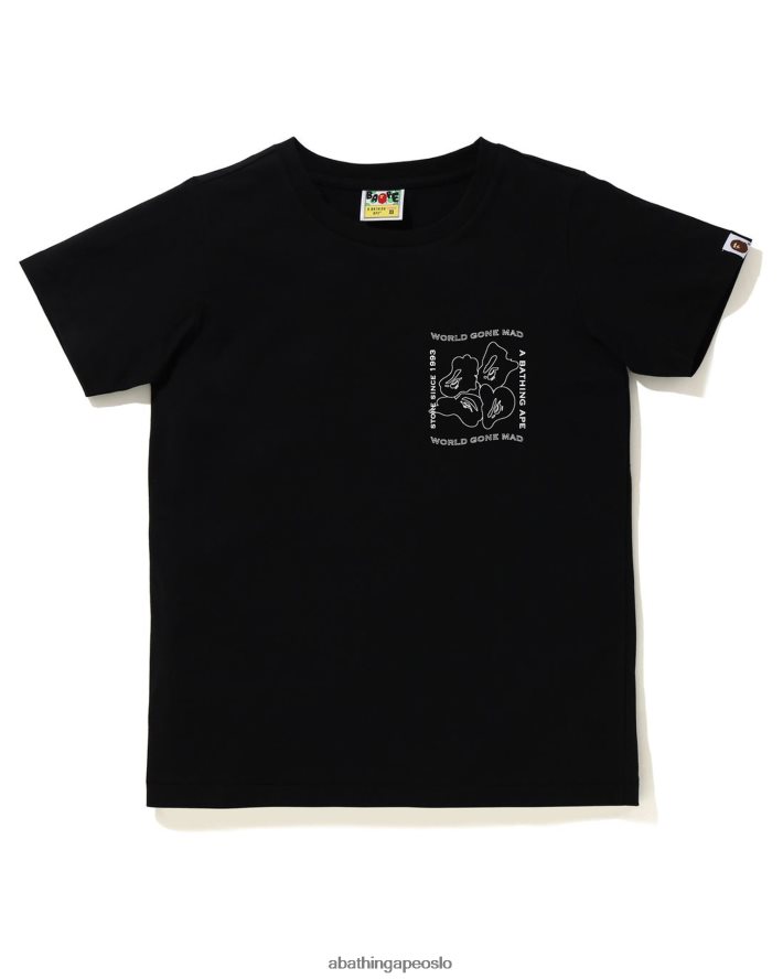 t-skjorte med blekktrykk 6XV620927 svart A Bathing Ape kvinner