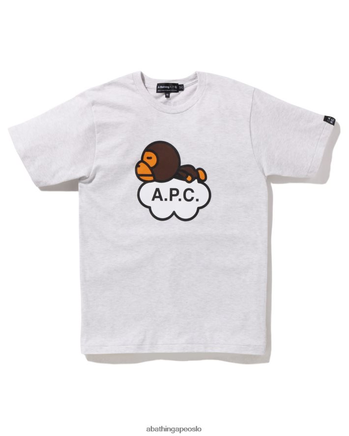 x a.p.c. milo bred t-skjorte 6XV620903 grå A Bathing Ape kvinner