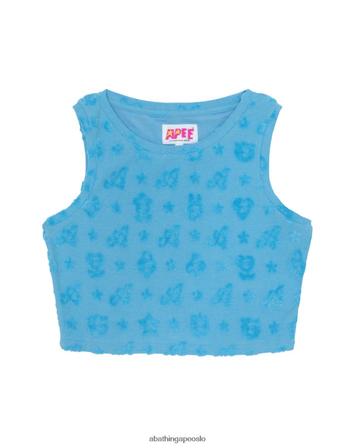 beskåret mønstervest 6XV620931 lyse blå A Bathing Ape kvinner