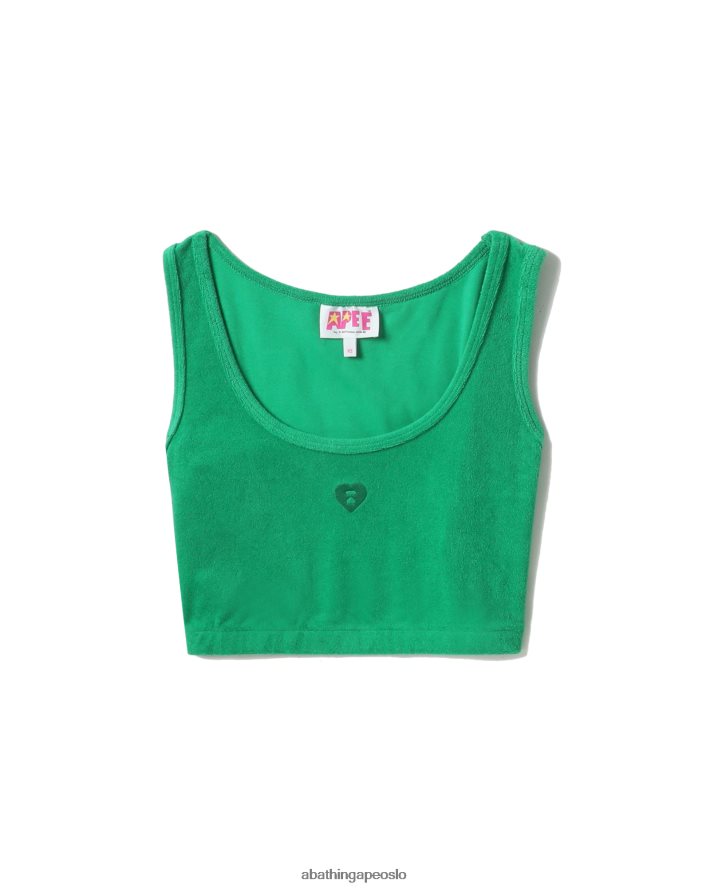 toweling crop tank topp 6XV620825 smaragd A Bathing Ape kvinner