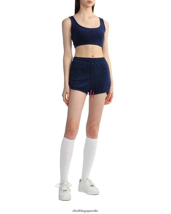 toweling crop tank topp 6XV620826 marineblå A Bathing Ape kvinner