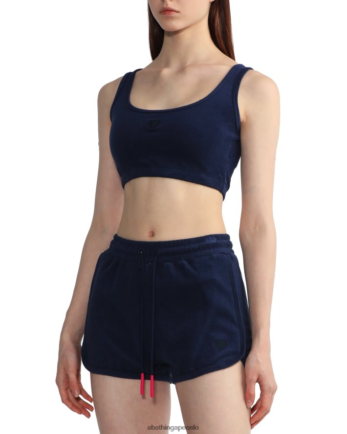 toweling crop tank topp 6XV620826 marineblå A Bathing Ape kvinner