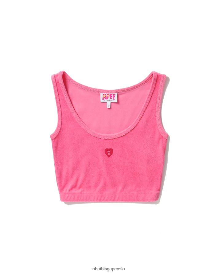 toweling crop tank topp 6XV620827 rosa A Bathing Ape kvinner