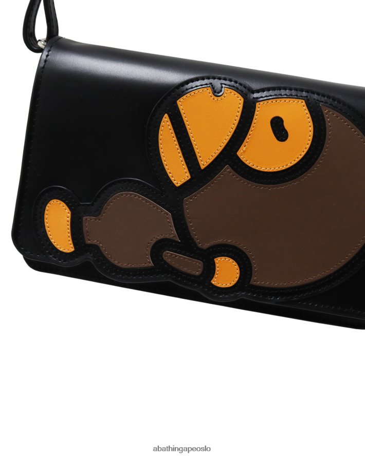 baby milo skulderveske i skinn 6XV6201265 svart A Bathing Ape kvinner