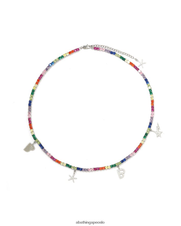 flerfarget krystall halskjede 6XV6201114 caise A Bathing Ape kvinner