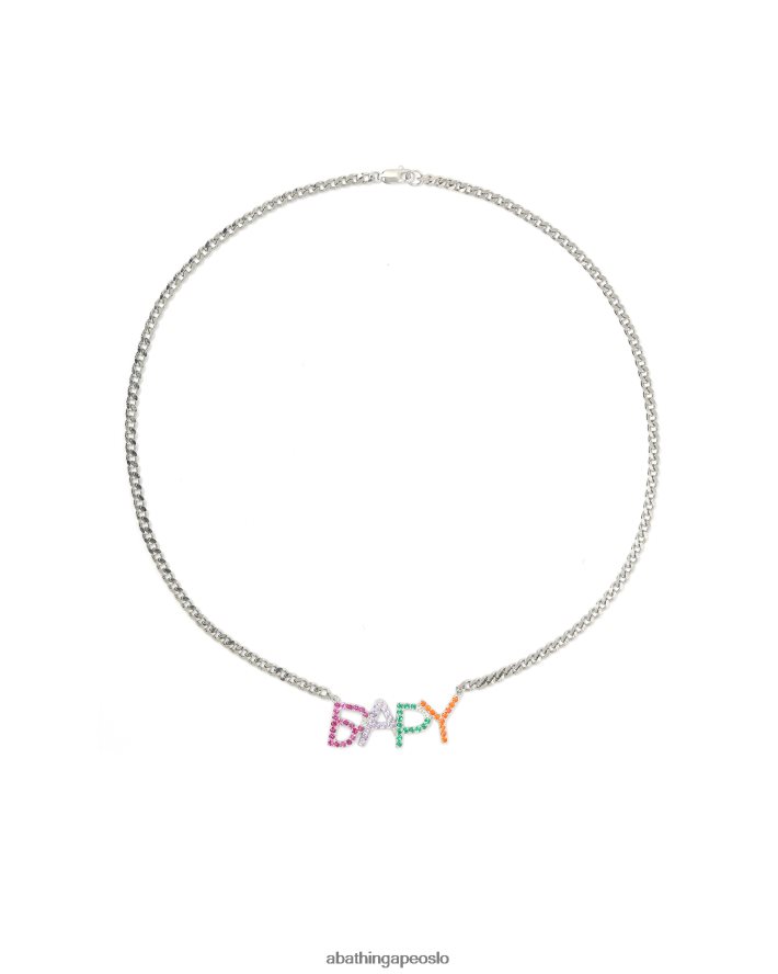 krystall halskjede med logo 6XV6201125 caise A Bathing Ape kvinner