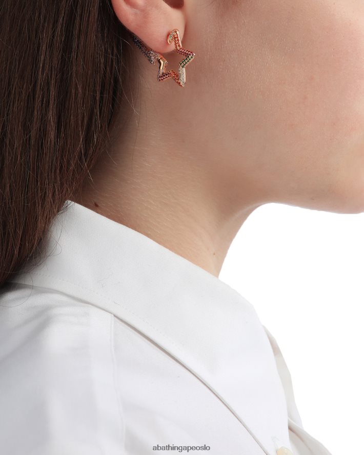 krystall øredobber med logo 6XV6201112 gull A Bathing Ape kvinner