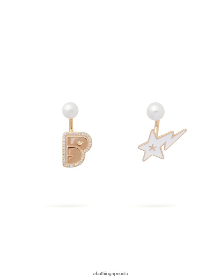 krystallperle-logo øredobber 6XV6201126 gull A Bathing Ape kvinner