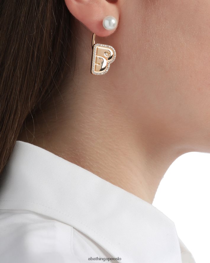 krystallperle-logo øredobber 6XV6201126 gull A Bathing Ape kvinner