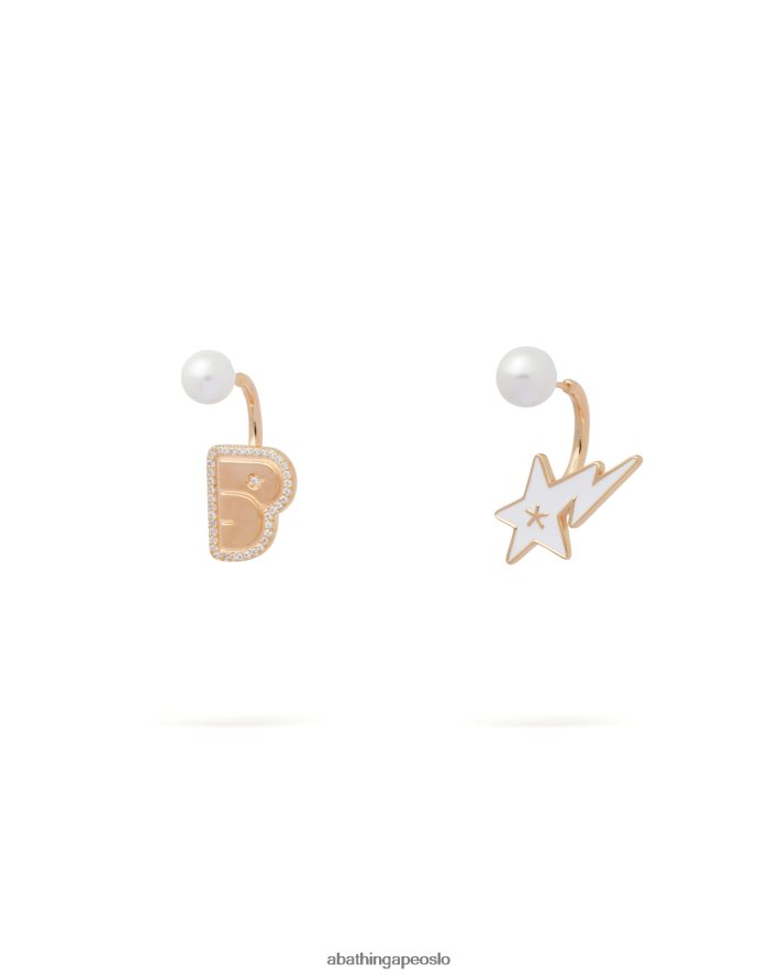 krystallperle-logo øredobber 6XV6201126 gull A Bathing Ape kvinner